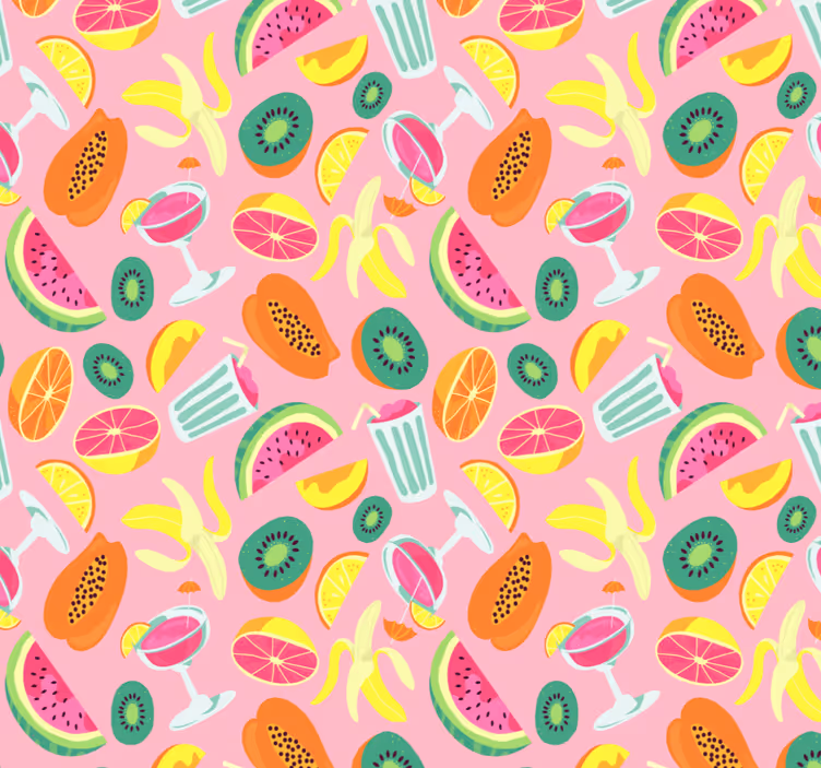 Colorful fruits pattern roller blind for kitchen window - TenStickers