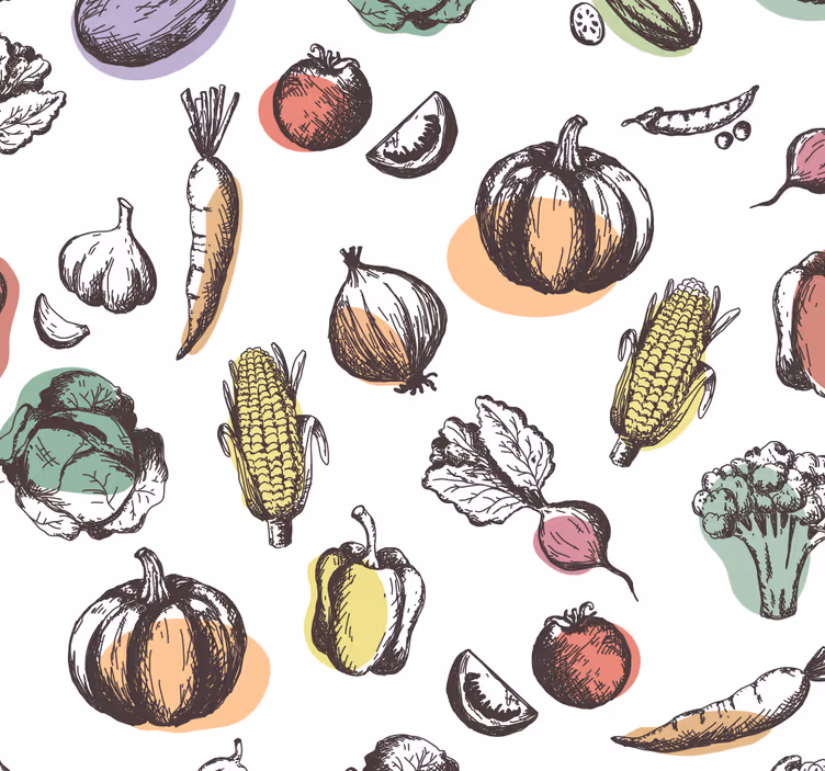 Ingredients pattern retro style roller blind for kitchen window - TenStickers