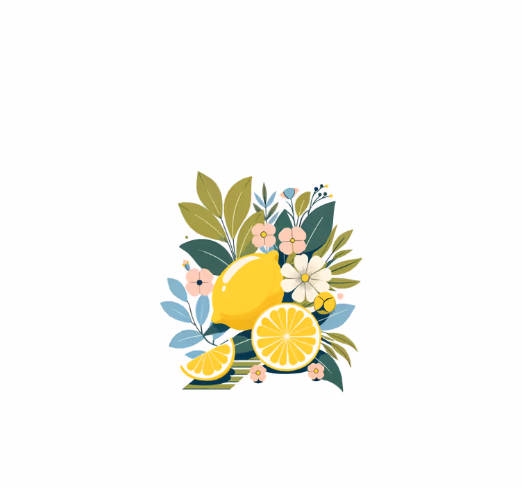 Artistic lemons roller blind for kitchen window - TenStickers