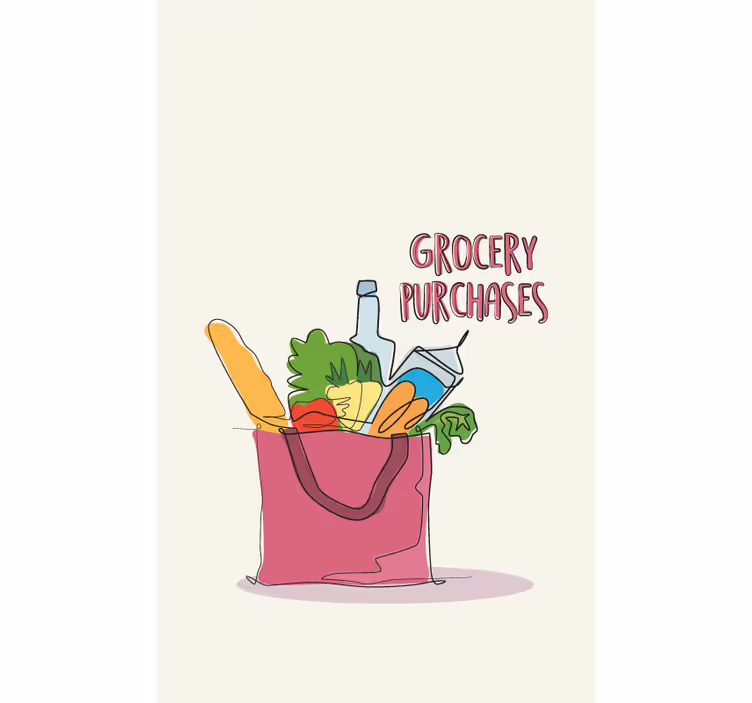 Grocery illustration roller blind for kitchen window - TenStickers