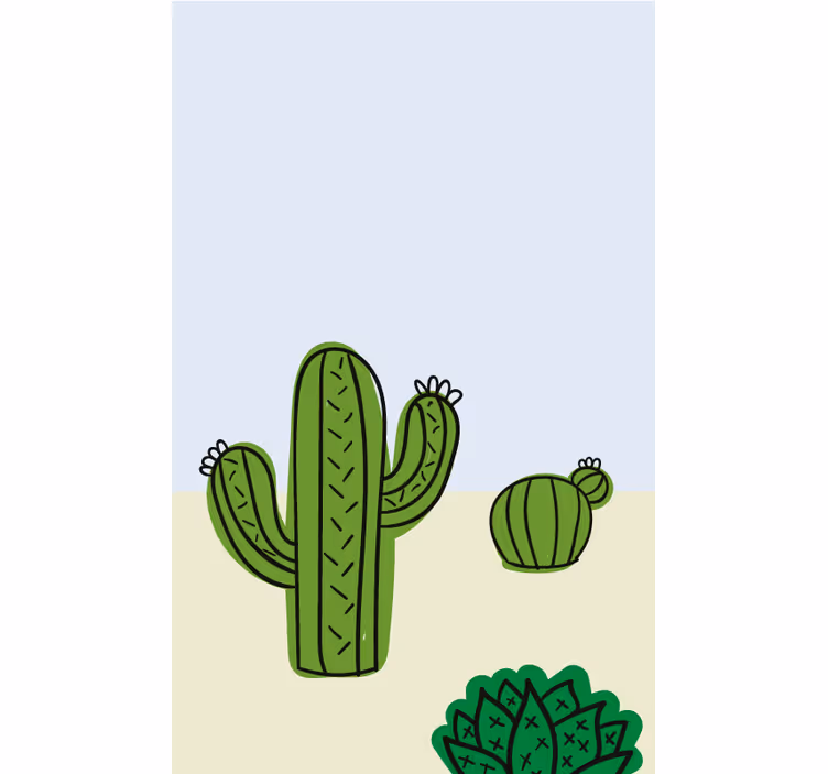 Cactus plant roller blind for kitchen window - TenStickers