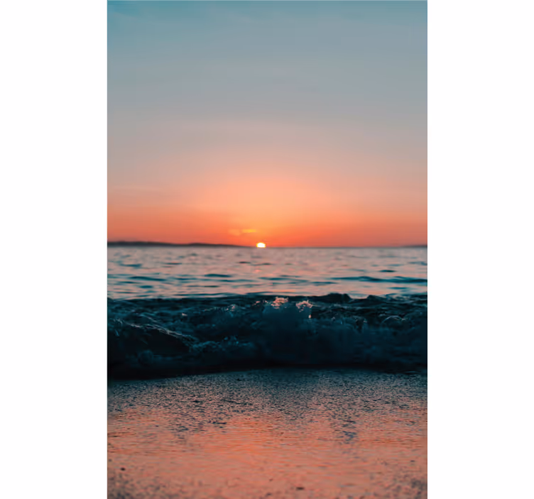 Sunset on a beach bathroom window blind - TenStickers