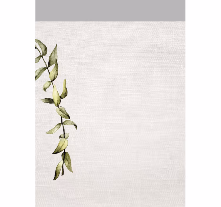 White linen imiation and branch of leaves bathroom window blind - TenStickers
