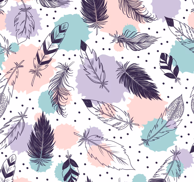Boho feathers pattern bathroom window blind - TenStickers