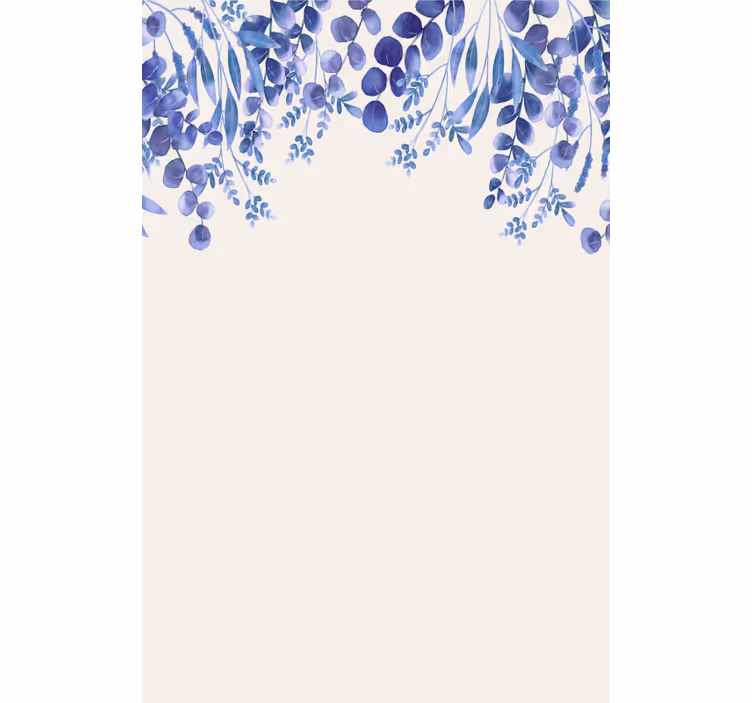 Blue falling branches of leaves bathroom window blind - TenStickers
