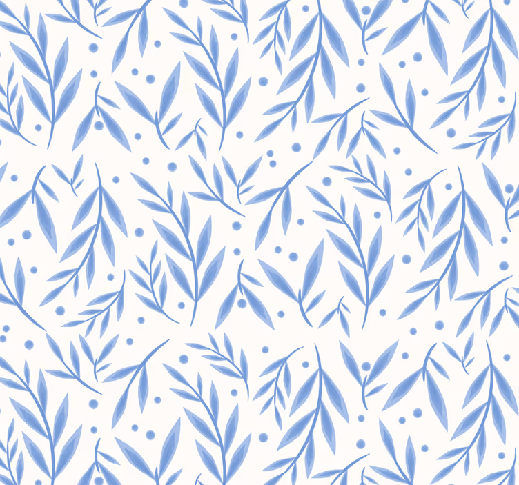 Blue and white pattern bathroom window blind - TenStickers