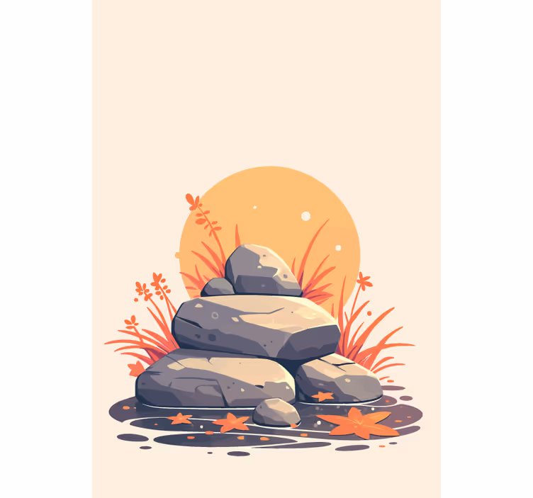 Stones on water bathroom window blind - TenStickers