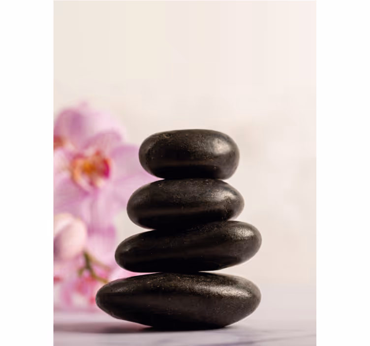 Zen bamboos and pink orchids bathroom window blind - TenStickers