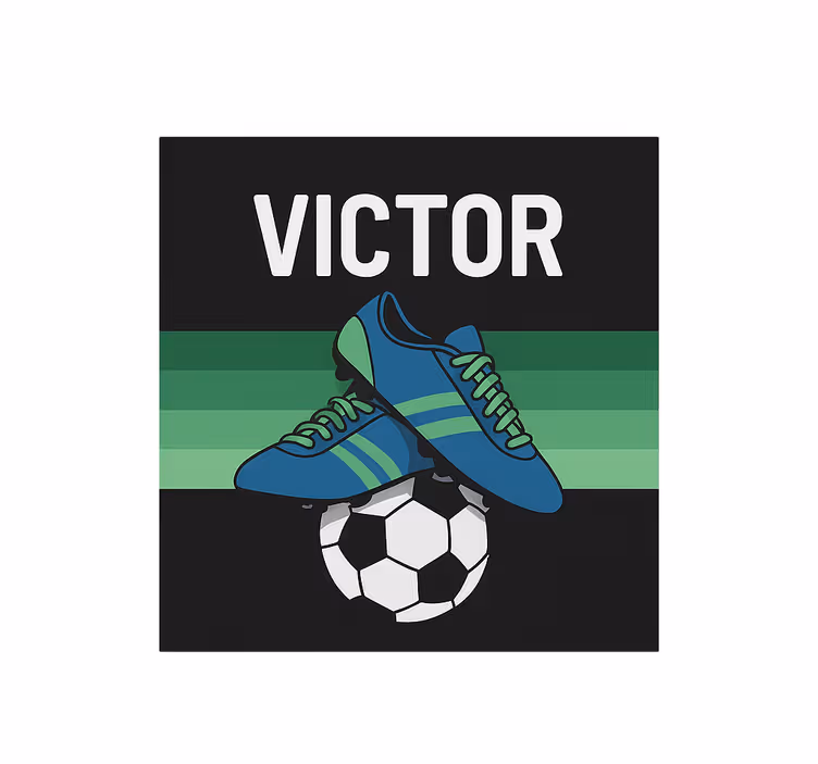 Football boots with name kids roller blind - TenStickers