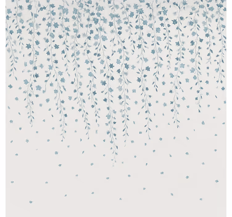 Blue flowers waterfall bathroom window blind - TenStickers
