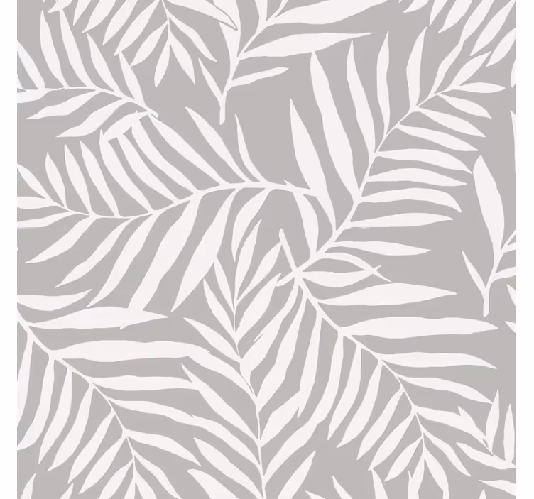 Grey elegant leaves bathroom window blind - TenStickers