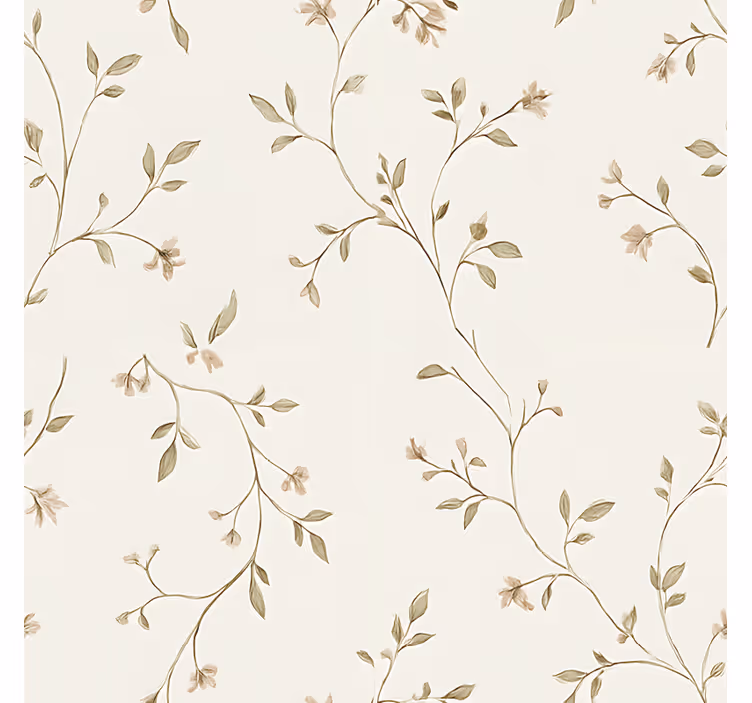 White background with flowers roller blind for living room - TenStickers