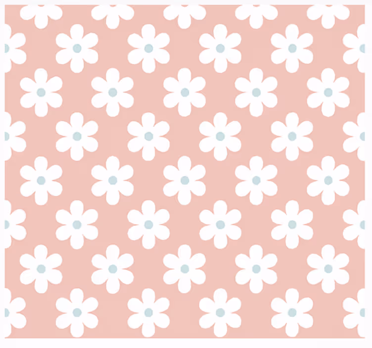 White daisies pattern kids roller blind - TenStickers