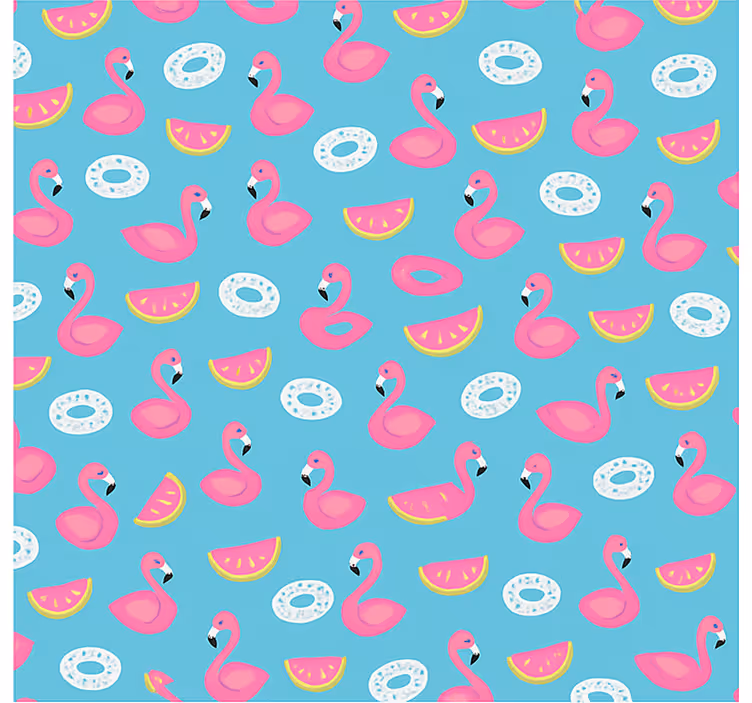 Blue flamingo print kids roller blind - TenStickers