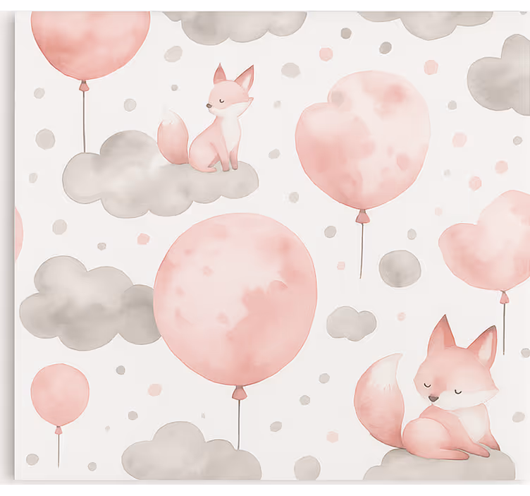 Pastel balloons and clouds kids roller blind - TenStickers