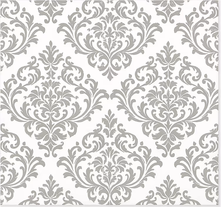 Baroque grey pattern roller blind for living room - TenStickers