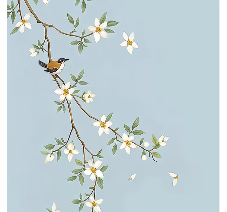 Blossoming branch birds master bedroom roller blind - TenStickers