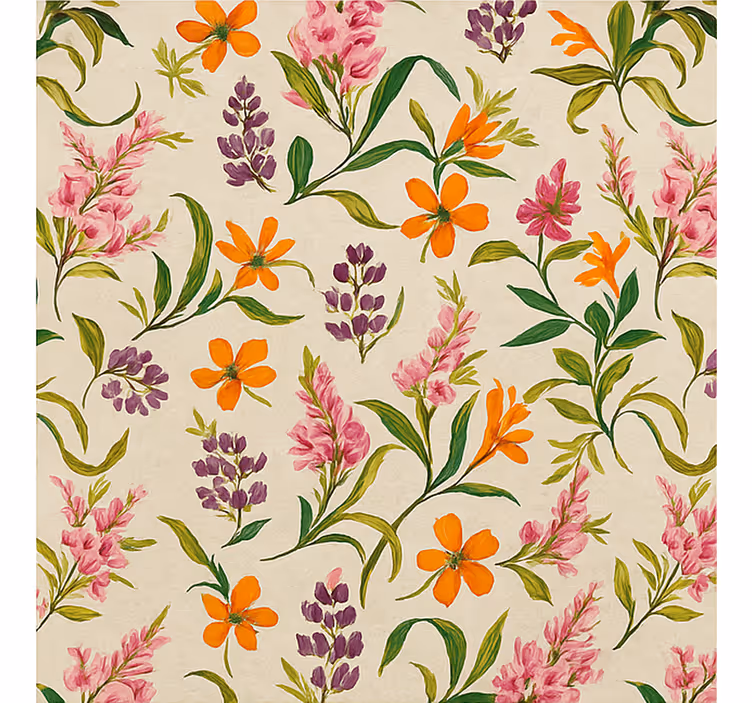 Lush floral pattern roller blind for living room - TenStickers