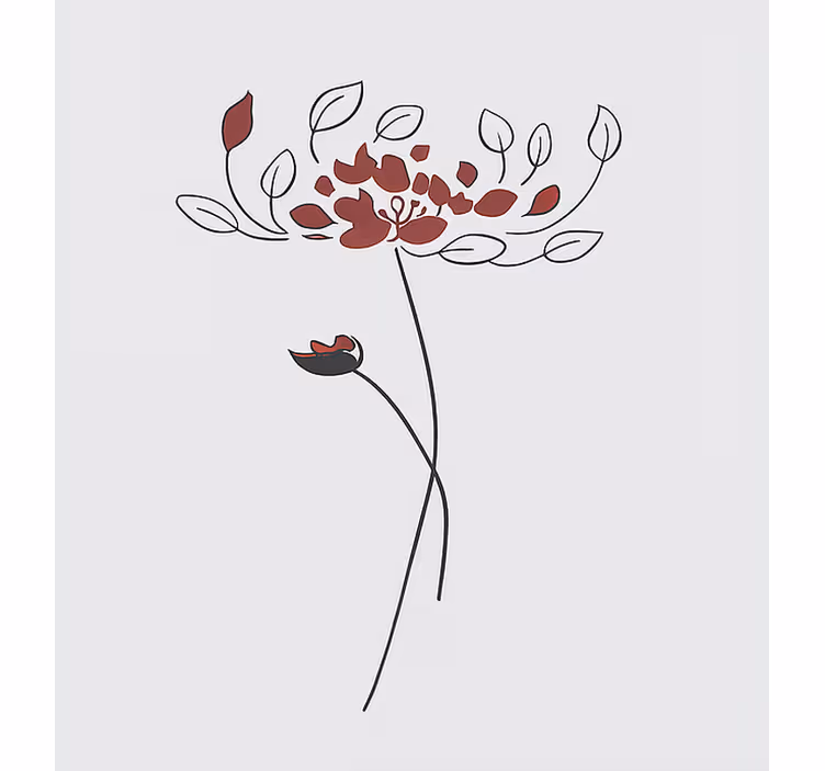 Minimalist botanical sketch kids roller blind - TenStickers