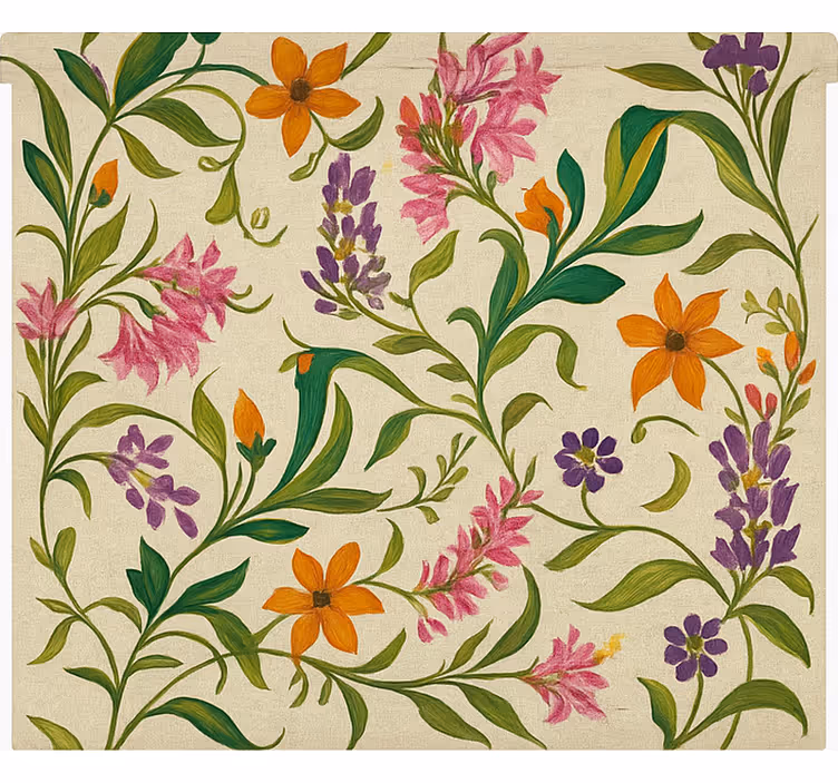 Ornate Floral Vines roller blind for kitchen window - TenStickers