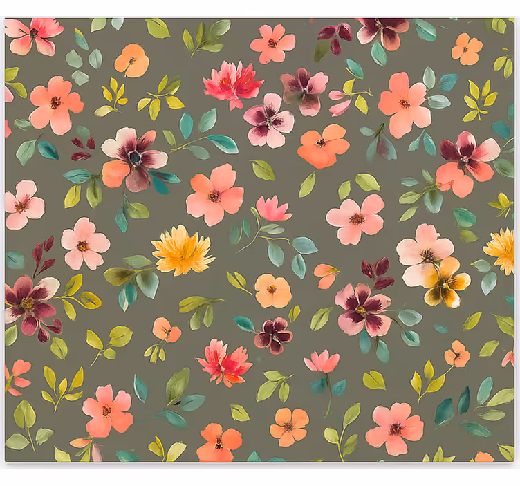 Vibrant Watercolor flowers roller blind for kitchen window - TenStickers