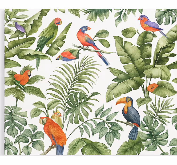 Tropical bird print roller blind for living room - TenStickers
