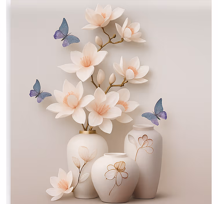 3D floral art roller blind for living room - TenStickers