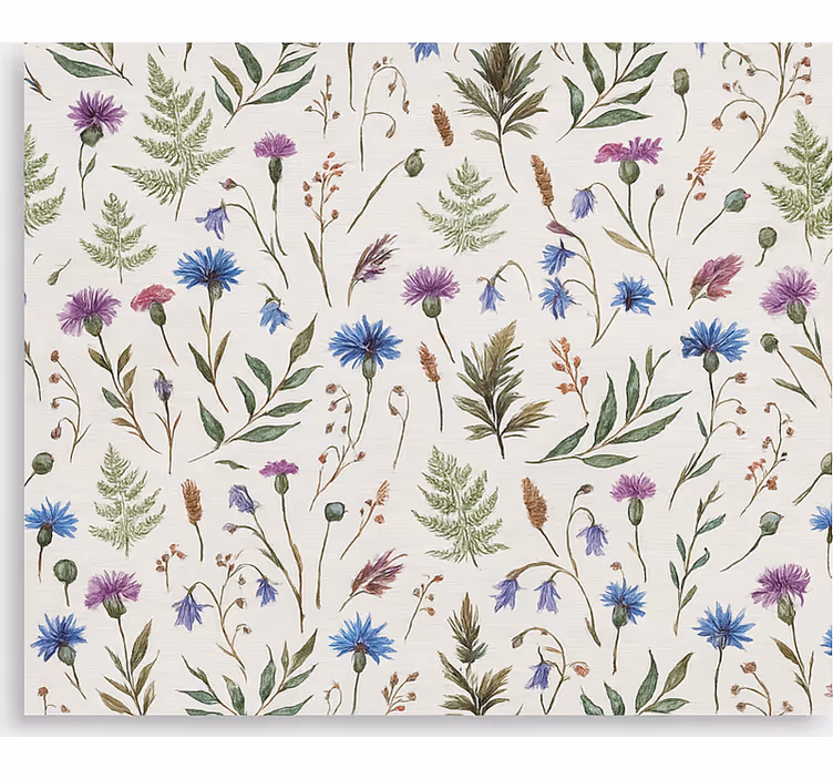 Wildflower meadow pattern roller blind for living room - TenStickers