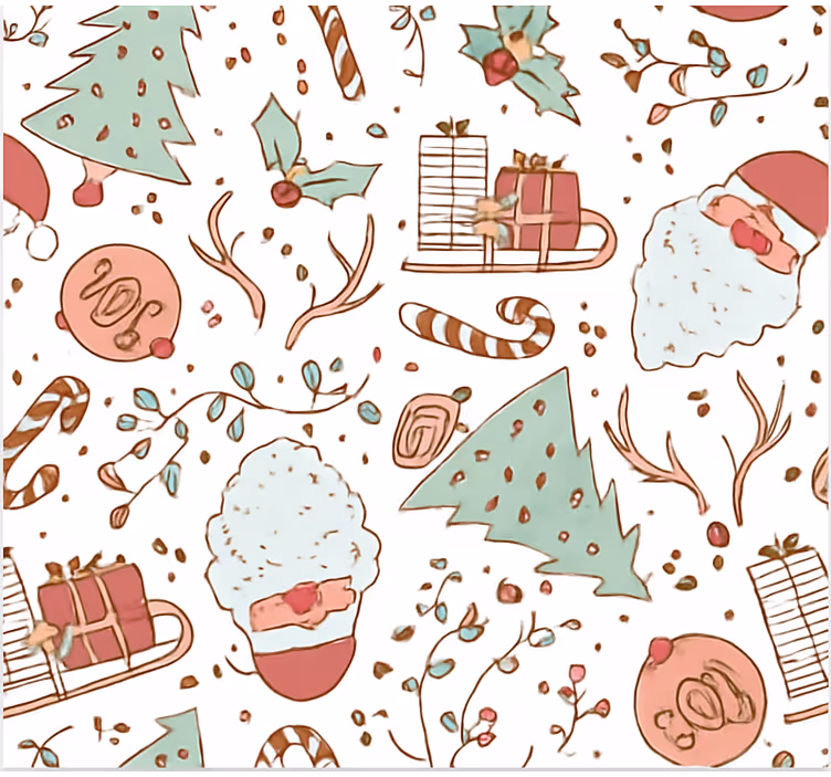 Scandi Christmas Pattern roller blind for living room - TenStickers