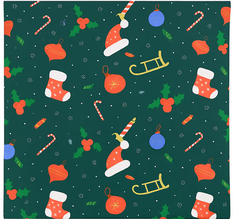 Santa Gingerbread Pattern roller blind for living room - TenStickers