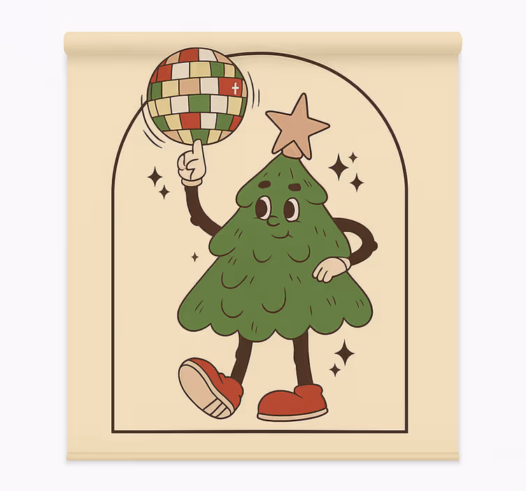 Groovy Disco Tree roller blind for living room - TenStickers
