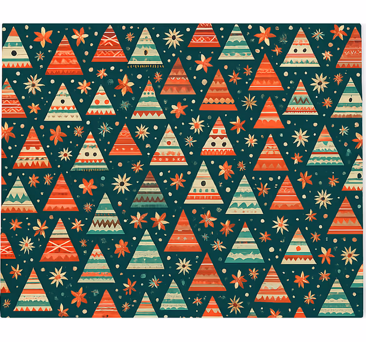 Red and green Christmas roller blind for living room - TenStickers