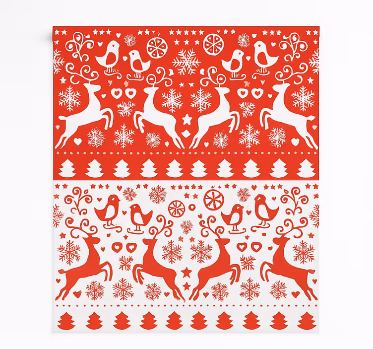 Nordic Reindeer Pattern roller blind for living room - TenStickers