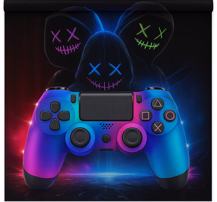 Neon mysterious gamers  geek roller blind - TenStickers