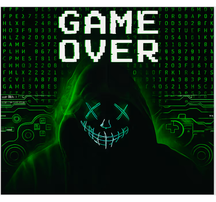 Masked hacked "game over" geek roller blind - TenStickers