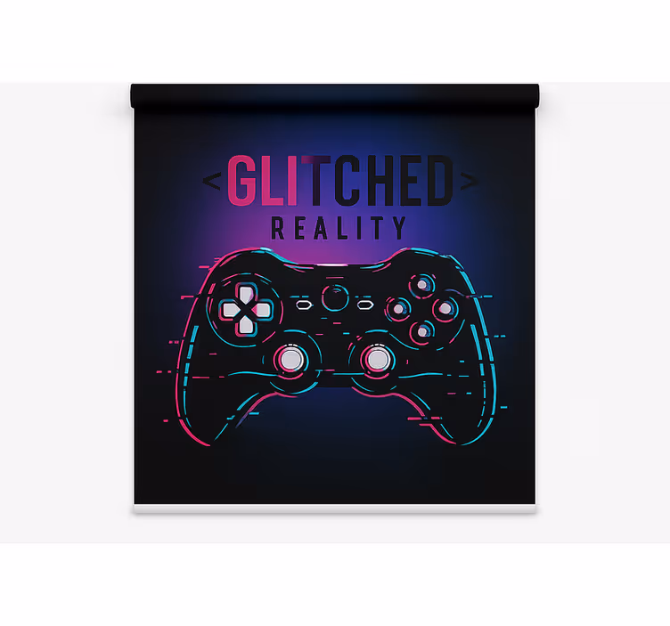 Glitched reality controller geek roller blind - TenStickers