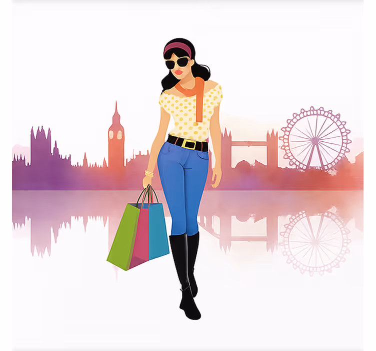 Londoner city girl teenage roller blind - TenStickers