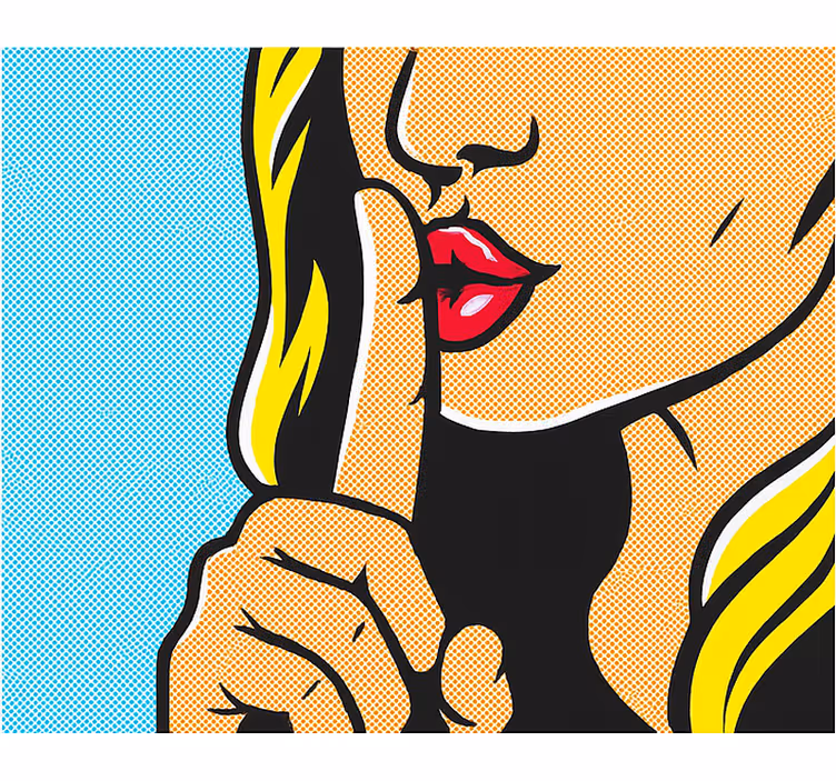 Pop art girl shushing teenage roller blind - TenStickers