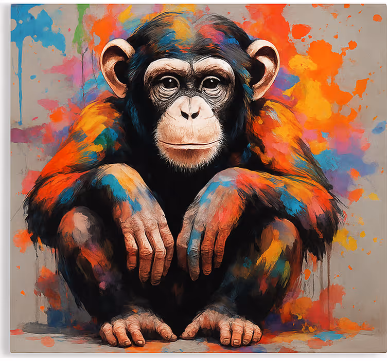 Monkey with colors teenage roller blind - TenStickers