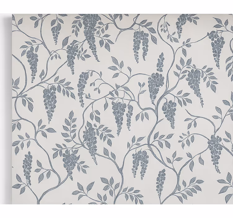 Navy off-white grapevine dining room roller blinds - TenStickers