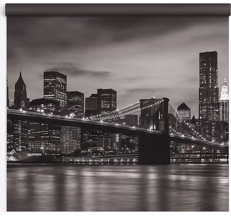 Office window roller blind city at night - TenStickers