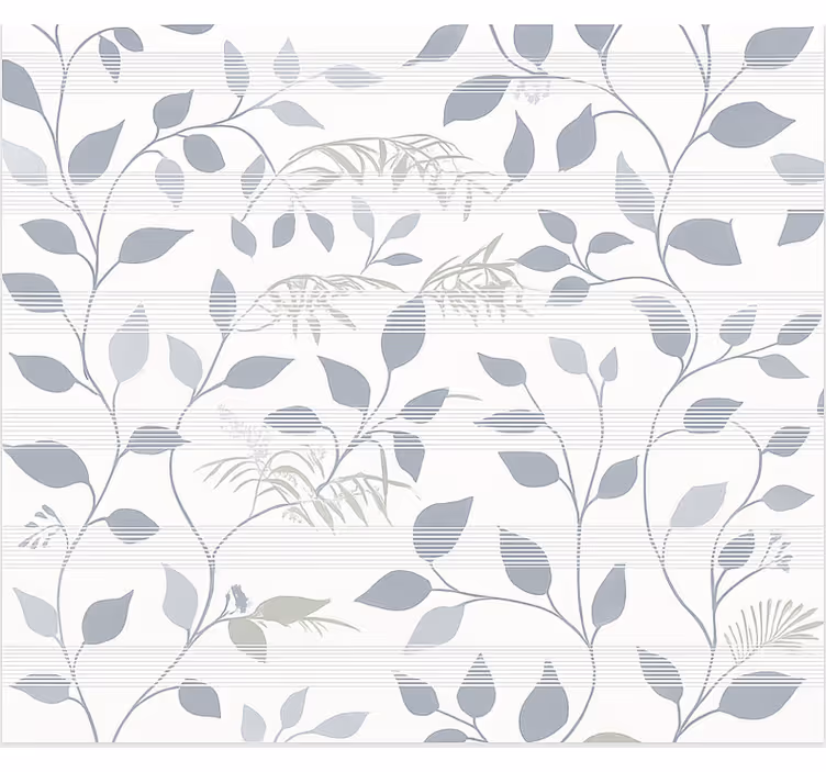 Office window roller blind in grey leaf pattern - TenStickers