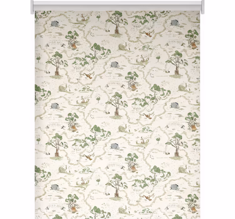 Nordic roller blind artsy abstract forest trees - TenStickers