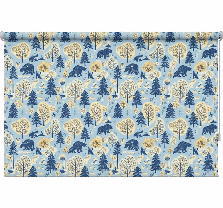 Nordic roller blind bear in scandinavian woods - TenStickers