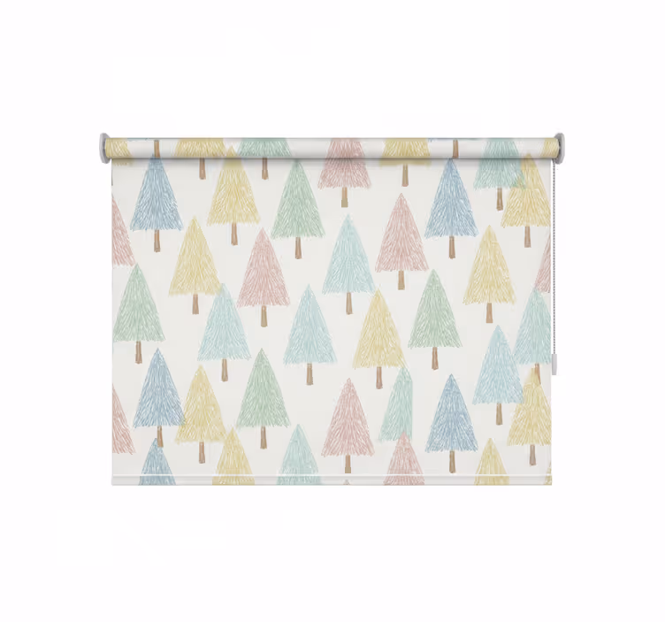 Nordic roller blind in pastel nordic trees - TenStickers