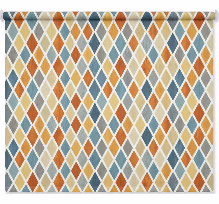 Cascading colourful diamonds nordic roller blind - TenStickers