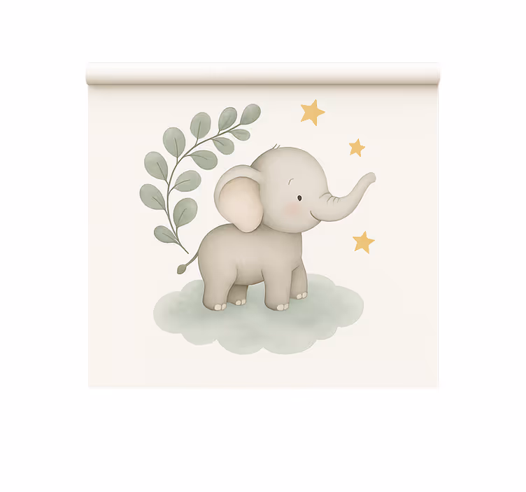 Nordic roller blind customisable cloud baby elephant - TenStickers