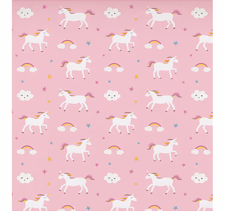 Nordic roller blind with pink dancing unicorns - TenStickers