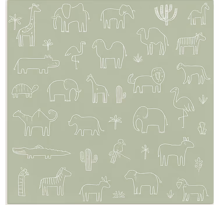 Nordic roller blind jungle animals outline - TenStickers