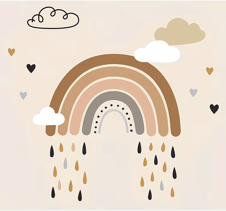 Nordic roller blind in soft nude rainbow tones - TenStickers